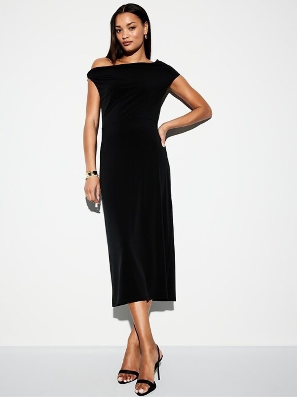 NEW! The Occasion by Old Navy One-Shoulder Midi Dress - Medium Petite 🗼